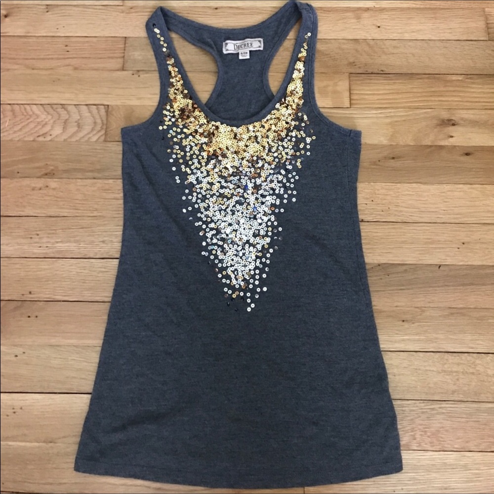 Gold and Silver Decree Halter Tank Size Small
